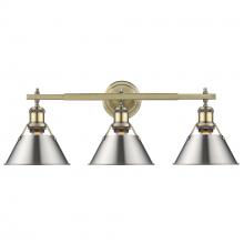  3306-BA3 AB-PW - Orwell AB 3 Light Bath Vanity in Aged Brass with Pewter shades